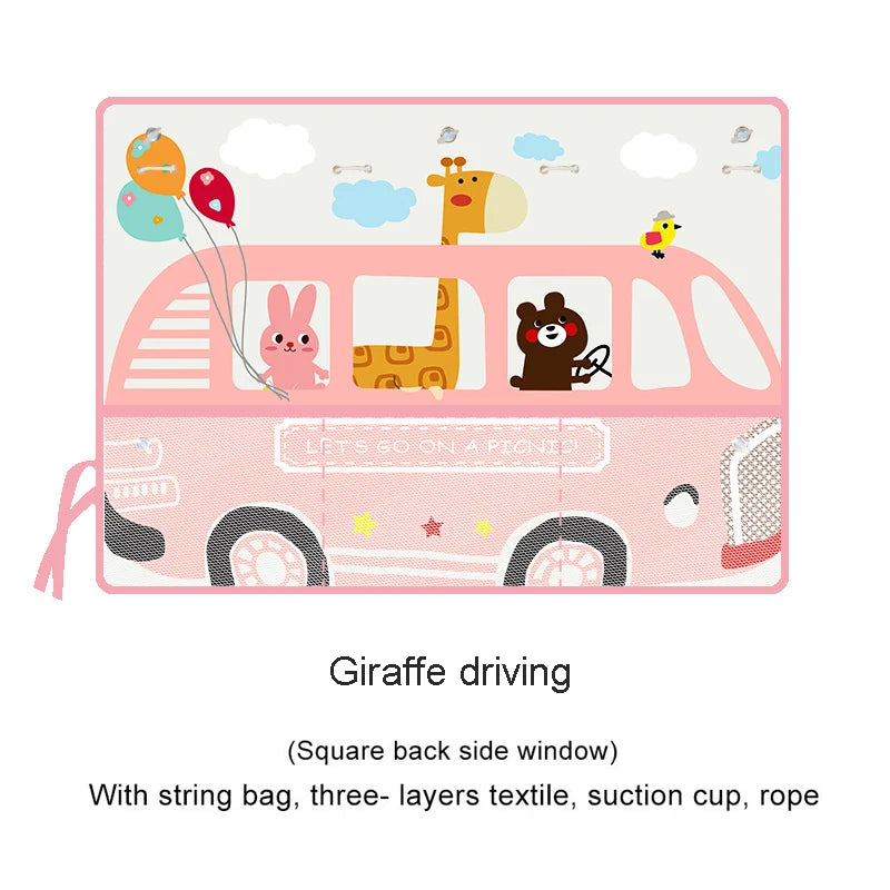 Cartoon Universal Car Side Window Sunshade Curtain Summer Adjustable Auto Windows Sun Visor Styling Animal Pattern Blinds Covers