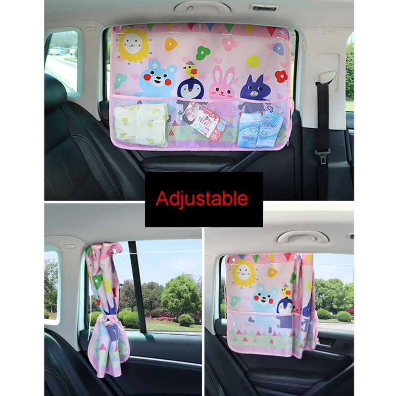 Cartoon Universal Car Side Window Sunshade Curtain Summer Adjustable Auto Windows Sun Visor Styling Animal Pattern Blinds Covers