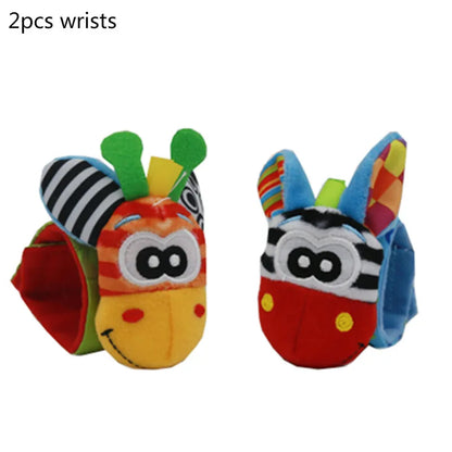 Baby Games Plush Rattle Socks Sensory Toys For Babies Newborn Accessories Stuffed Animal Wrist Rattle Baby Toys 0 3 6 12 Months