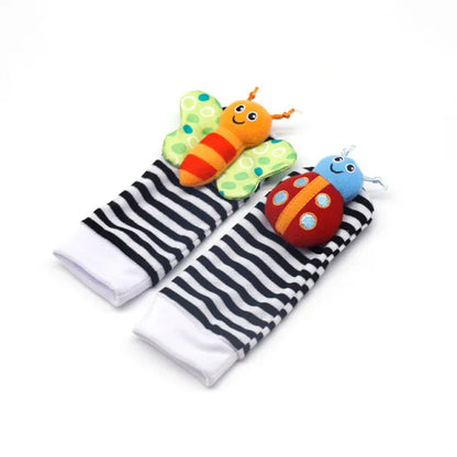 Baby Games Plush Rattle Socks Sensory Toys For Babies Newborn Accessories Stuffed Animal Wrist Rattle Baby Toys 0 3 6 12 Months