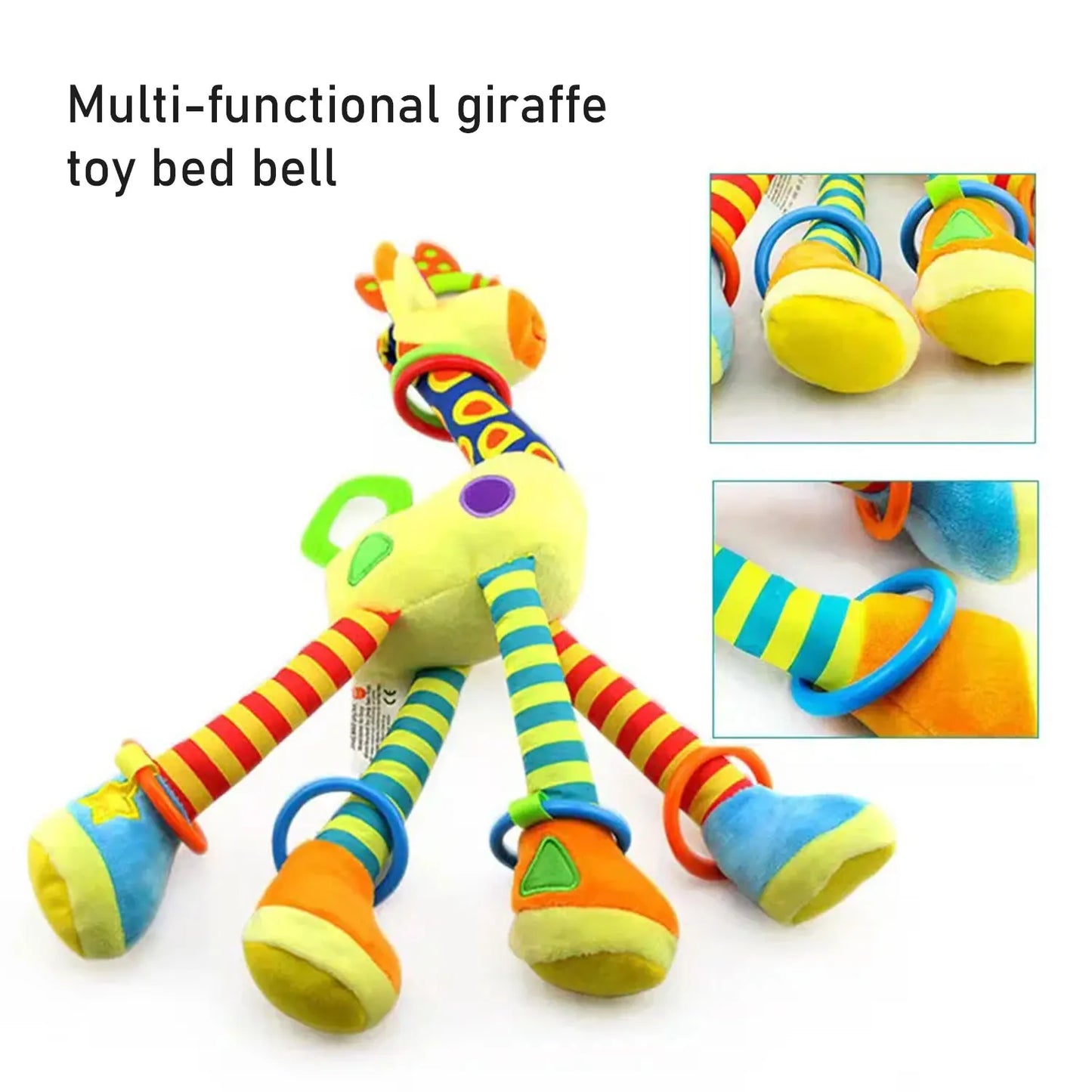 6Types Baby handheld toys rattle music Teether can bite Baby grip training Crib bell Stroller hanging bell Giraffe gift