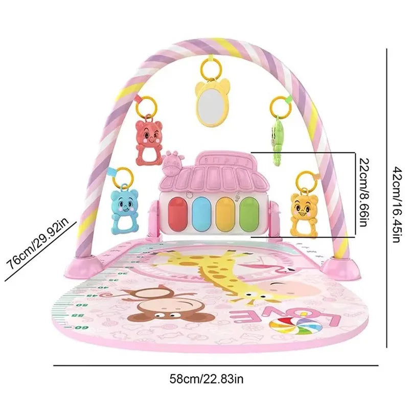 Baby Music Activity Gym Rug Play Mat Newborn Carpet Pedal Piano Keyboard Infant Fitness Rack Playmat Crawling Game Pad Toys Gift