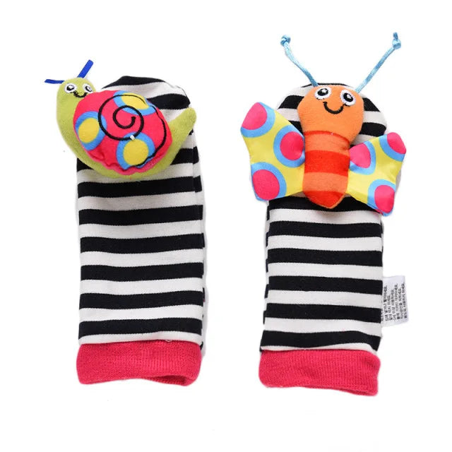 Baby Games Plush Rattle Socks Sensory Toys For Babies Newborn Accessories Stuffed Animal Wrist Rattle Baby Toys 0 3 6 12 Months