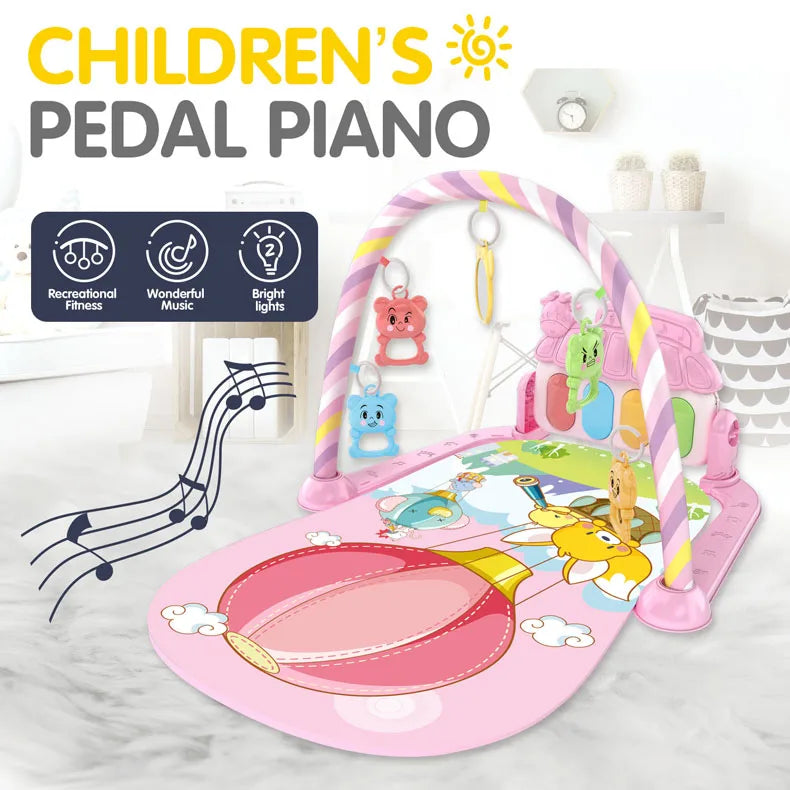 Baby Music Activity Gym Rug Play Mat Newborn Carpet Pedal Piano Keyboard Infant Fitness Rack Playmat Crawling Game Pad Toys Gift