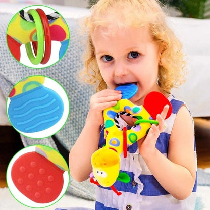 6Types Baby handheld toys rattle music Teether can bite Baby grip training Crib bell Stroller hanging bell Giraffe gift