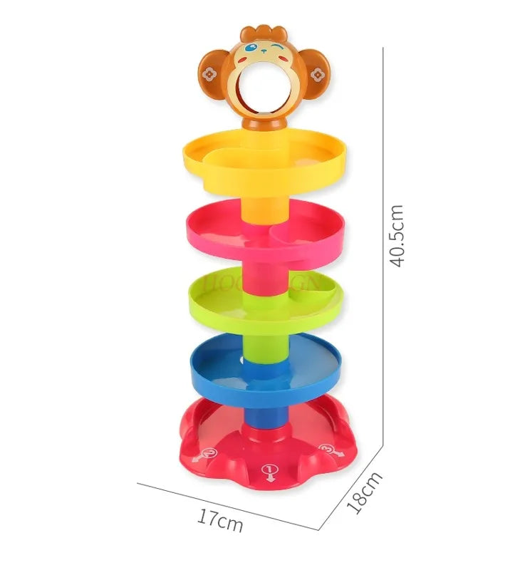 Puzzle Track Rolling Ball Sliding Ball Tower Baby Fun Early Education Rotating Folding Toy