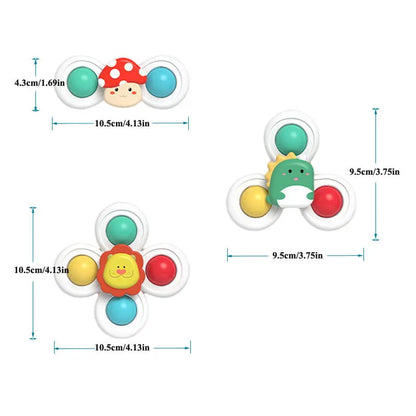 Suction Cup Spinner High Chair Baby Toys 6 12 Months Rotating Rattle for Bath Shower Educational Montessori Game 1 2 3 Years