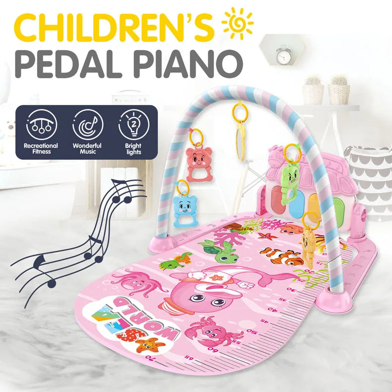 Baby Music Activity Gym Rug Play Mat Newborn Carpet Pedal Piano Keyboard Infant Fitness Rack Playmat Crawling Game Pad Toys Gift