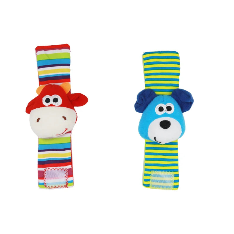 Baby Games Plush Rattle Socks Sensory Toys For Babies Newborn Accessories Stuffed Animal Wrist Rattle Baby Toys 0 3 6 12 Months