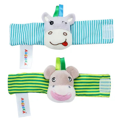 Baby Games Plush Rattle Socks Sensory Toys For Babies Newborn Accessories Stuffed Animal Wrist Rattle Baby Toys 0 3 6 12 Months