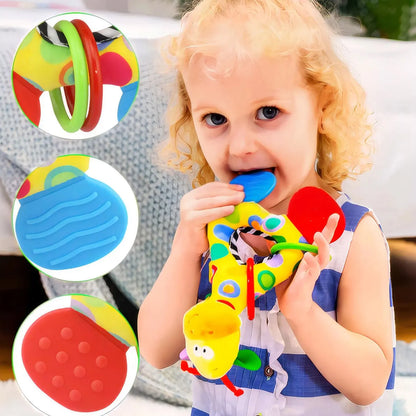 6Types Baby handheld toys rattle music Teether can bite Baby grip training Crib bell Stroller hanging bell Giraffe gift