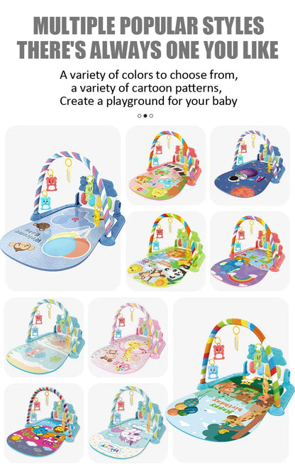 Baby Music Activity Gym Rug Play Mat Newborn Carpet Pedal Piano Keyboard Infant Fitness Rack Playmat Crawling Game Pad Toys Gift