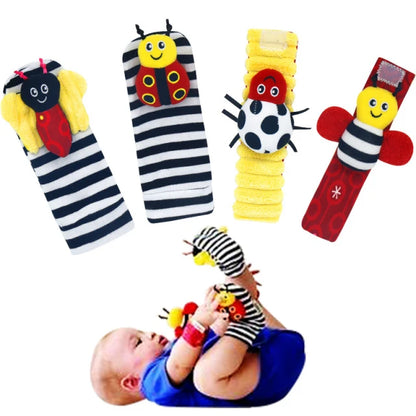 Baby Games Plush Rattle Socks Sensory Toys For Babies Newborn Accessories Stuffed Animal Wrist Rattle Baby Toys 0 3 6 12 Months