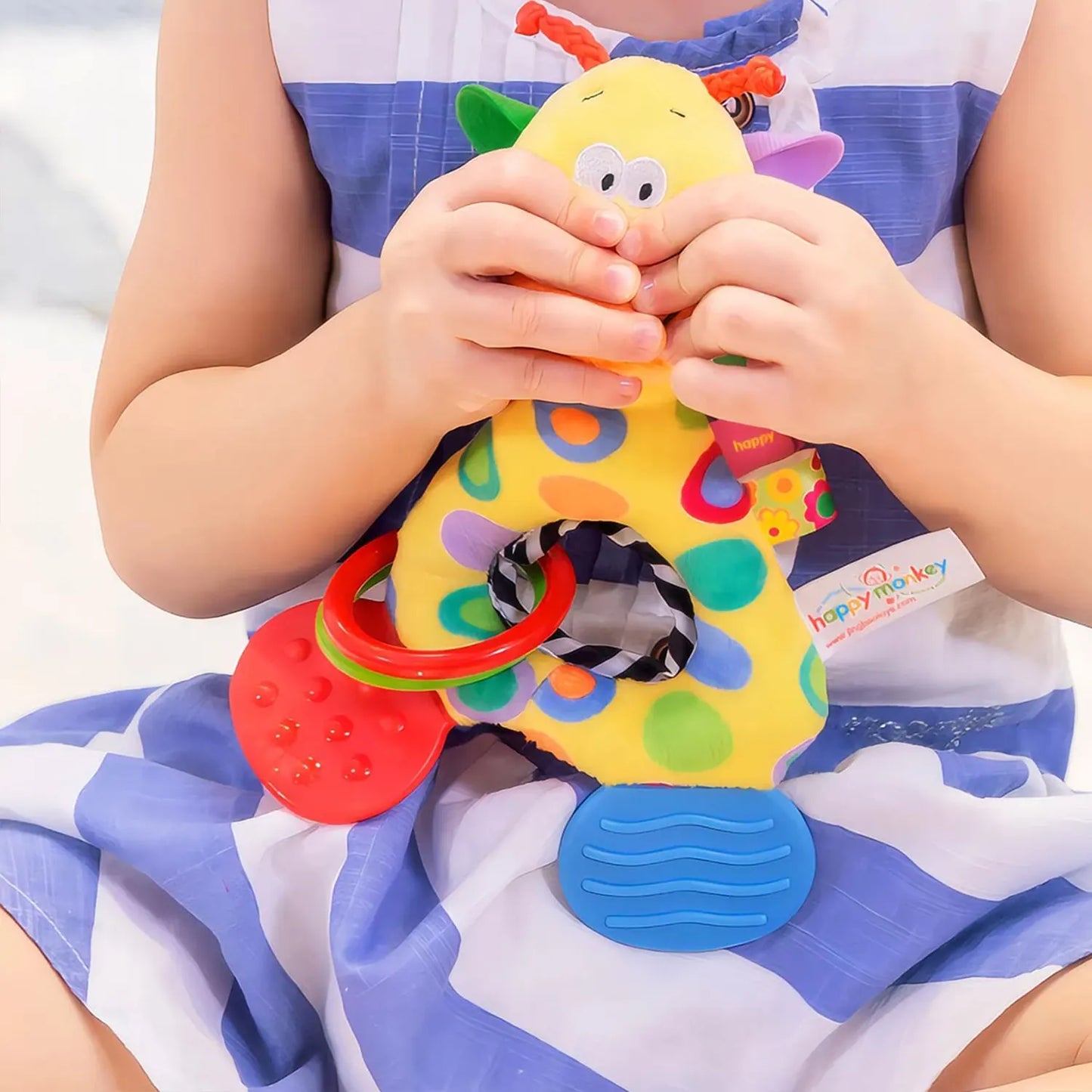 6Types Baby handheld toys rattle music Teether can bite Baby grip training Crib bell Stroller hanging bell Giraffe gift