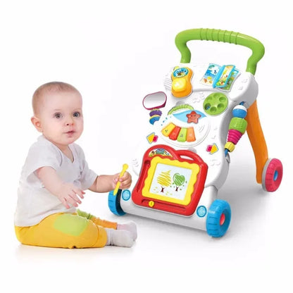 [Funny] Multi-function Adjustable Car Baby Walker Car Helps Walk Activity Music Mobile phone + Electronic organ + Drawing board