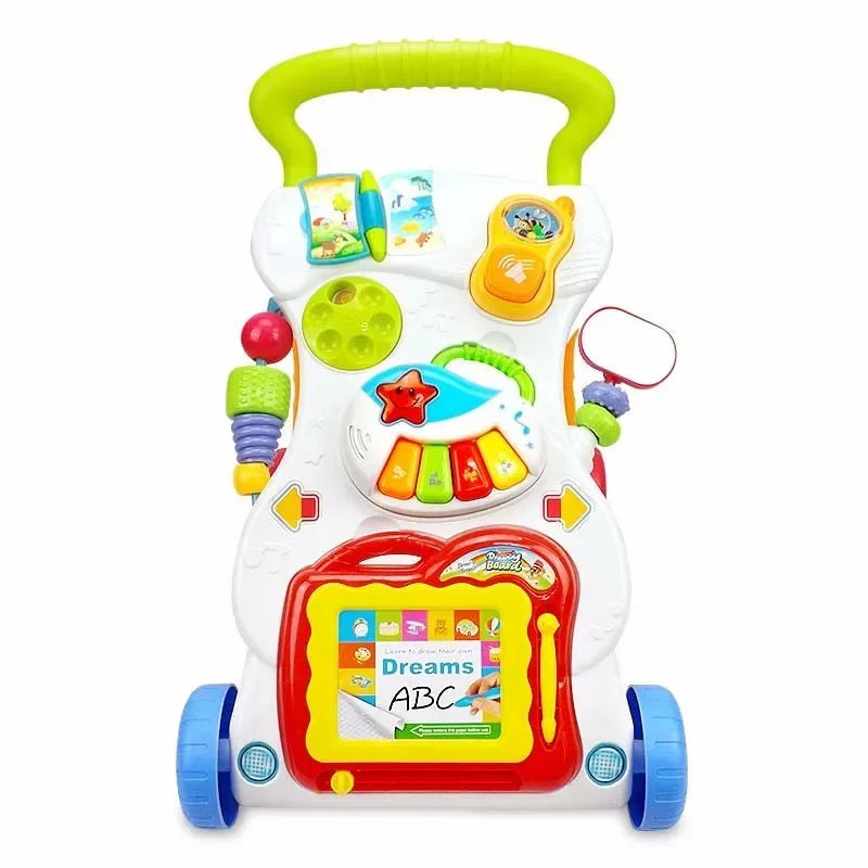 [Funny] Multi-function Adjustable Car Baby Walker Car Helps Walk Activity Music Mobile phone + Electronic organ + Drawing board