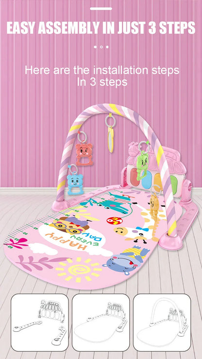 Baby Music Activity Gym Rug Play Mat Newborn Carpet Pedal Piano Keyboard Infant Fitness Rack Playmat Crawling Game Pad Toys Gift