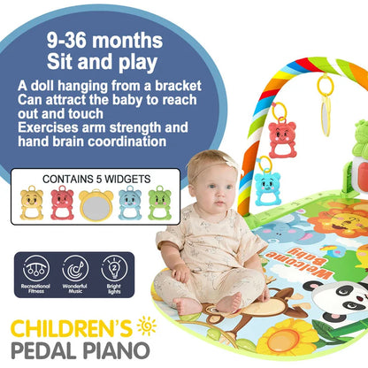 Baby Music Activity Gym Rug Play Mat Newborn Carpet Pedal Piano Keyboard Infant Fitness Rack Playmat Crawling Game Pad Toys Gift