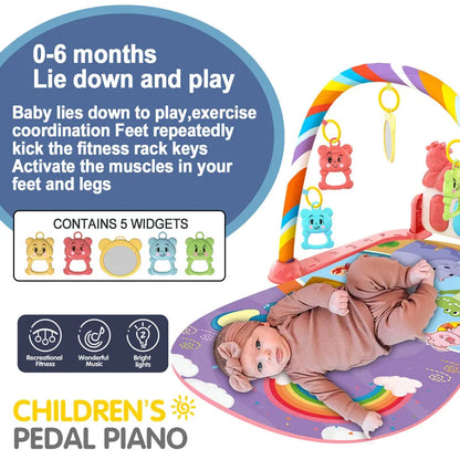 Baby Music Activity Gym Rug Play Mat Newborn Carpet Pedal Piano Keyboard Infant Fitness Rack Playmat Crawling Game Pad Toys Gift