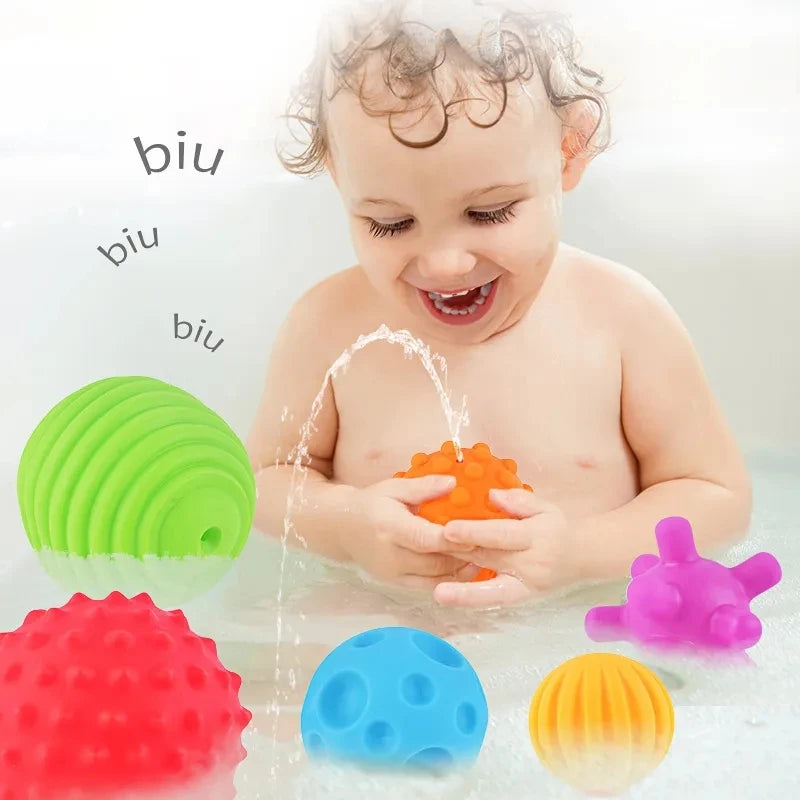 Baby Montessori Toys 0 12 Months Sensory Rattle Teether Grasping Activity  Development Toys Silicone Teething Toys For Babies