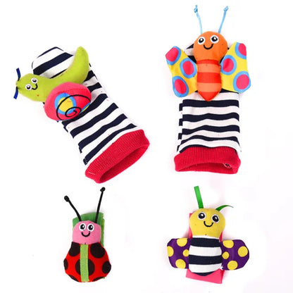 Baby Games Plush Rattle Socks Sensory Toys For Babies Newborn Accessories Stuffed Animal Wrist Rattle Baby Toys 0 3 6 12 Months