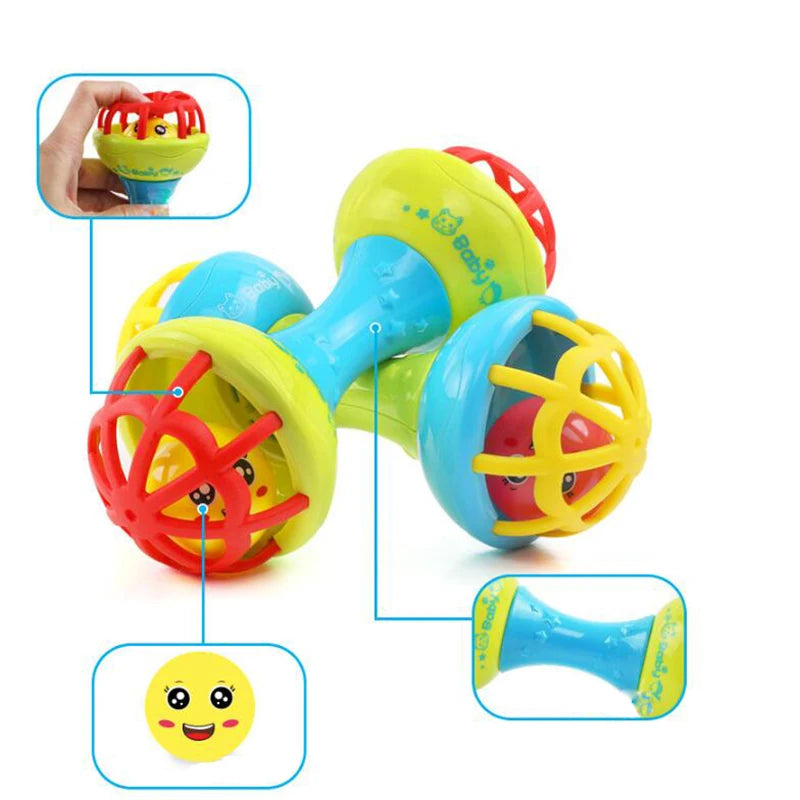 Baby Montessori Toys 0 12 Months Sensory Rattle Teether Grasping Activity  Development Toys Silicone Teething Toys For Babies