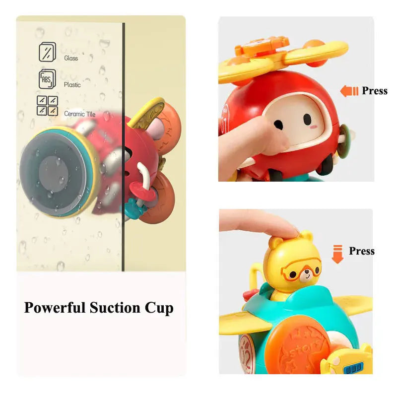 Suction Cup Spinner High Chair Baby Toys 6 12 Months Rotating Rattle for Bath Shower Educational Montessori Game 1 2 3 Years