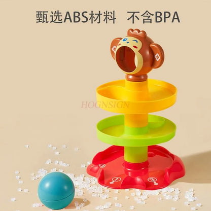 Puzzle Track Rolling Ball Sliding Ball Tower Baby Fun Early Education Rotating Folding Toy