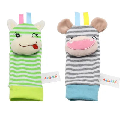 Baby Games Plush Rattle Socks Sensory Toys For Babies Newborn Accessories Stuffed Animal Wrist Rattle Baby Toys 0 3 6 12 Months