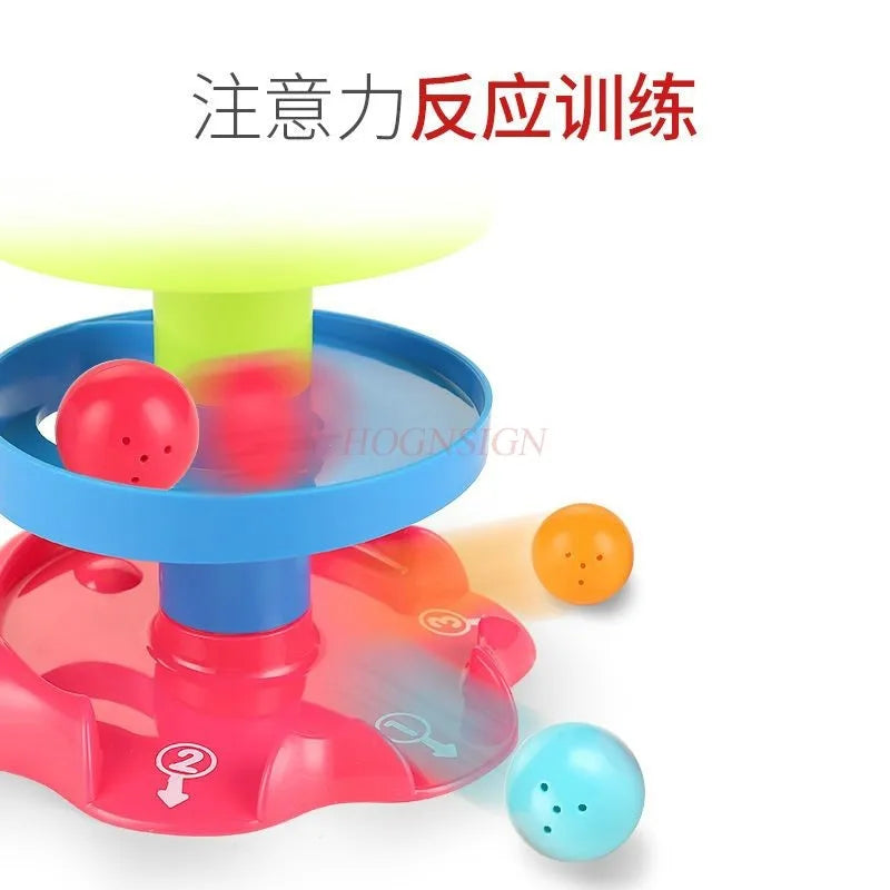 Puzzle Track Rolling Ball Sliding Ball Tower Baby Fun Early Education Rotating Folding Toy