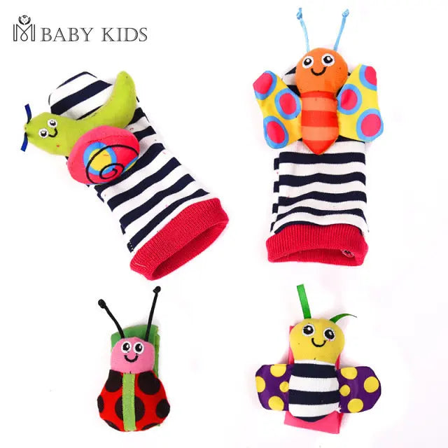 Baby Games Plush Rattle Socks Sensory Toys For Babies Newborn Accessories Stuffed Animal Wrist Rattle Baby Toys 0 3 6 12 Months